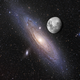 Illustration for article titled The incredibly huge size of Andromeda next to the Moon